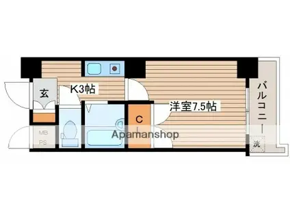 ABRIO HIKARIMACHI(1K/2階)の間取り写真