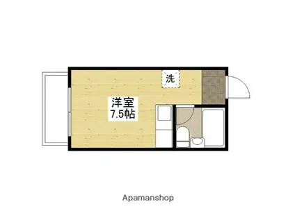 ホンティーヌブロード竹田(ワンルーム/2階)の間取り写真
