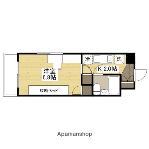 クルーズマンション(1K/5階)の間取り写真