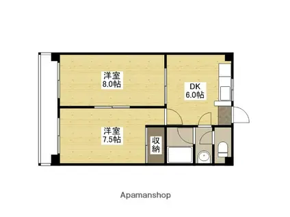 リマーカーブル己斐(2DK/2階)の間取り写真