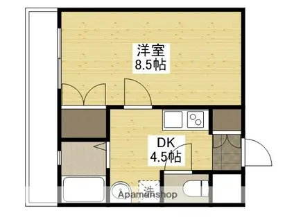 メルポート宇品神田(1DK/2階)の間取り写真
