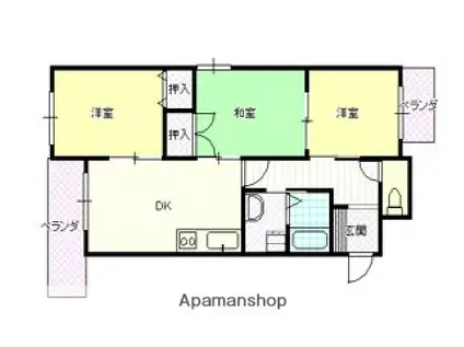 エスポワール舟入(3DK/7階)の間取り写真