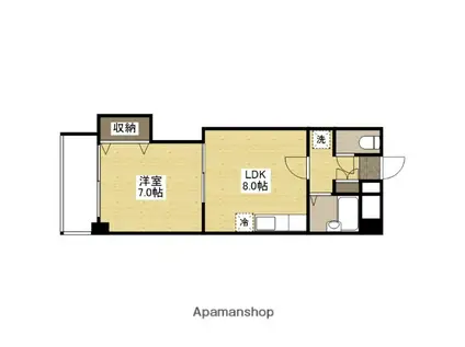 RYOKOビル(1LDK/2階)の間取り写真