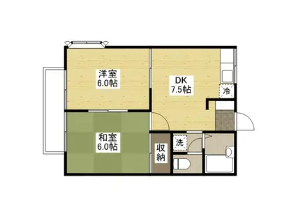 さくらハイム(2DK/2階)の間取り写真