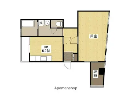 山崎ビル(1DK/2階)の間取り写真