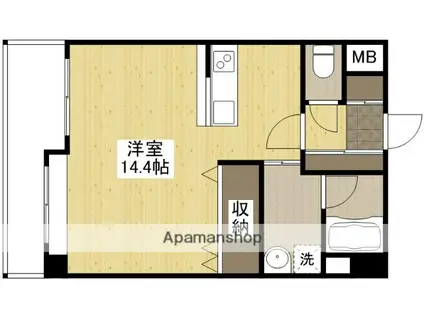 シティハイツ西霞(ワンルーム/10階)の間取り写真