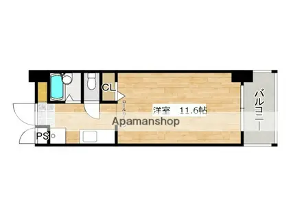 パティオ東荒神(ワンルーム/4階)の間取り写真