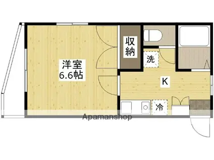 パームヒルズハラダ(1K/4階)の間取り写真