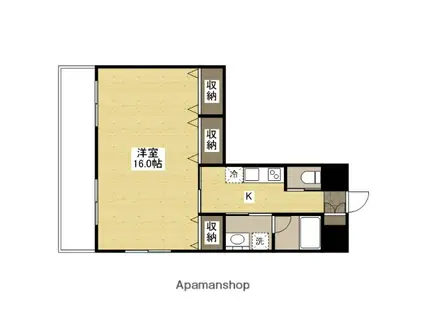 グロリアス十日市(1K/9階)の間取り写真