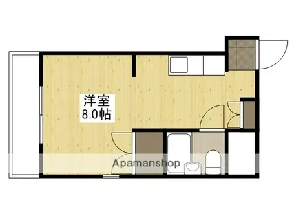 アーバンハイツ千田(ワンルーム/2階)の間取り写真