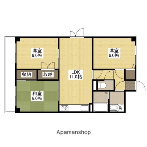 ロイヤルハイツシモダ弐番館(3LDK/5階)の間取り写真