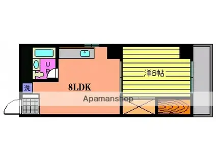 清水フォワードビル(1LDK/3階)の間取り写真