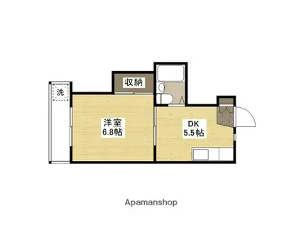 コーポカワモト(1DK/2階)の間取り写真