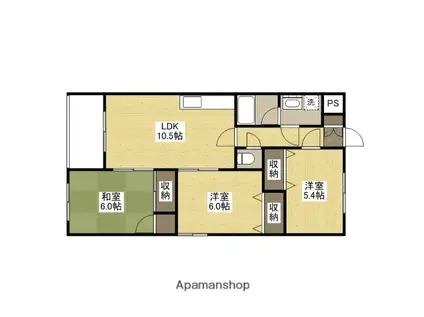 ファミリー香川(3LDK/2階)の間取り写真