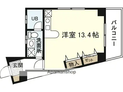 ウィステリア観音(ワンルーム/4階)の間取り写真