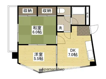 東宝ビル(2DK/4階)の間取り写真