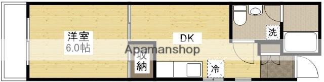 本通西ビル(1DK/5階)の間取り写真