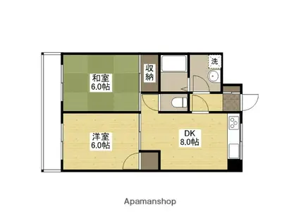 クリオール(2DK/2階)の間取り写真