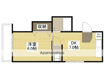 千田ビル(1DK/4階)の間取り写真