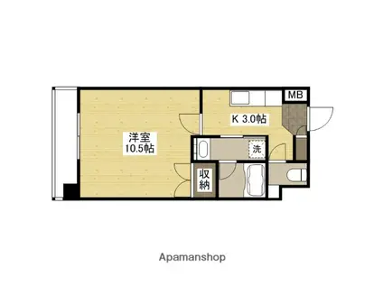 フローラ西原(1K/9階)の間取り写真