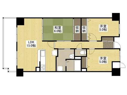 ベイサイドパレス宇品(3LDK/13階)の間取り写真