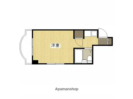 アクアビュー東観音(ワンルーム/4階)の間取り写真