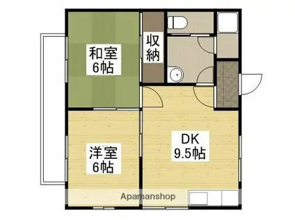 木村アパート(2DK/2階)の間取り写真