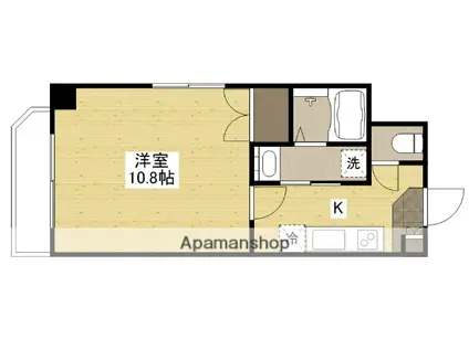 ウイング平和大通(1K/10階)の間取り写真