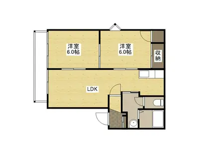 フレグランス西原(2LDK/1階)の間取り写真