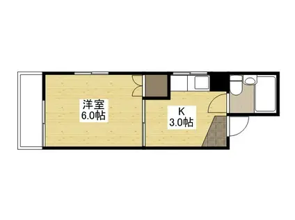 向田ビル(1K/4階)の間取り写真