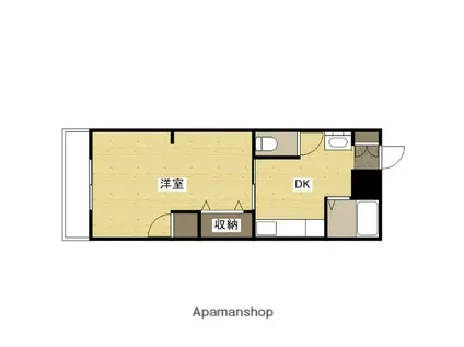 鷹野橋マンション(1DK/7階)の間取り写真