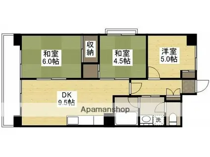 光町ハイム(3DK/5階)の間取り写真