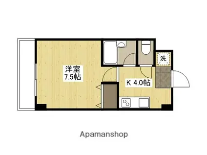 エトワール河地(1K/4階)の間取り写真