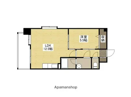 第3中田ビル(1LDK/5階)の間取り写真