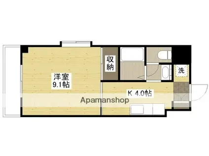 グランヴェルジェ中須Ⅱ(1K/5階)の間取り写真