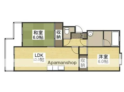 天神マンション(2LDK/3階)の間取り写真