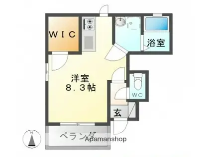 ハレルヤSHOJI(ワンルーム/1階)の間取り写真
