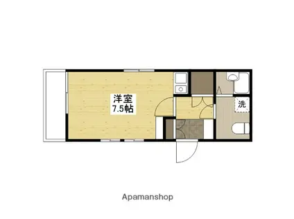 GH COURT 2ND(ワンルーム/1階)の間取り写真