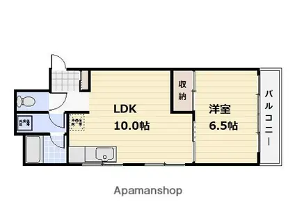 川上ビル(1LDK/3階)の間取り写真