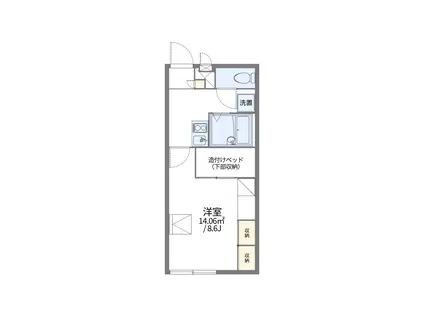 レオパレスアンジュール(1K/1階)の間取り写真