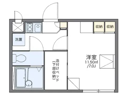 レオパレスコメットⅡ(1K/2階)の間取り写真