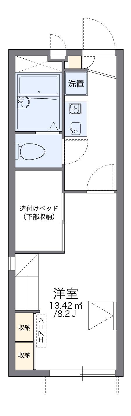 レオパレスこーぽ谷本Ⅱ(1K/1階)の間取り写真