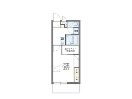 レオパレスCHAMBRES(1K/2階)の間取り写真