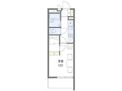 レオパレスCEDRUS(1K/1階)の間取り写真