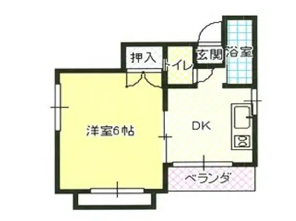 澤原ビル(1DK/2階)の間取り写真