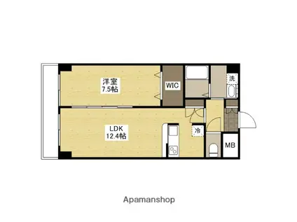 GRACECOURTSHINJYO(1LDK/4階)の間取り写真