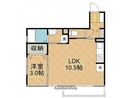 アリエッタ下温品(1LDK/2階)の間取り写真