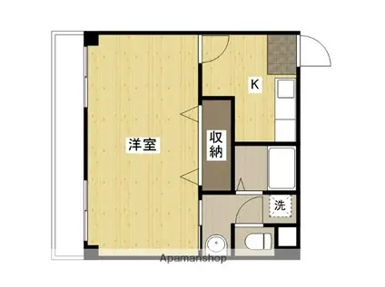 ハイパ-ク庚午(1K/4階)の間取り写真