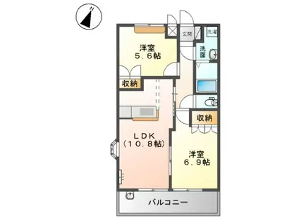 SUN SAISON(2LDK/2階)の間取り写真
