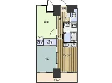 ライオンズマンション平和公園(2DK/4階)の間取り写真